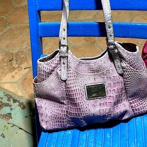 Nicole 💜By Nicole Miller purple faux alligator handbag